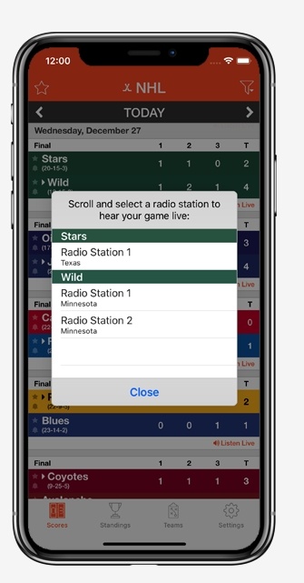 NHL Hockey Radio features screenshot