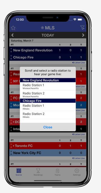 Pro Soccer Radio features screenshot